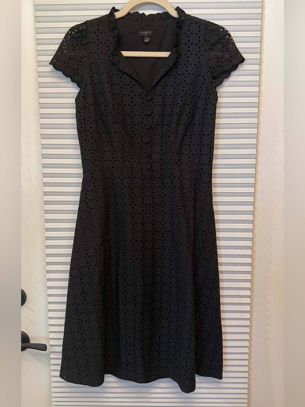 Talbots Black Eyelet A-Line Dress 2